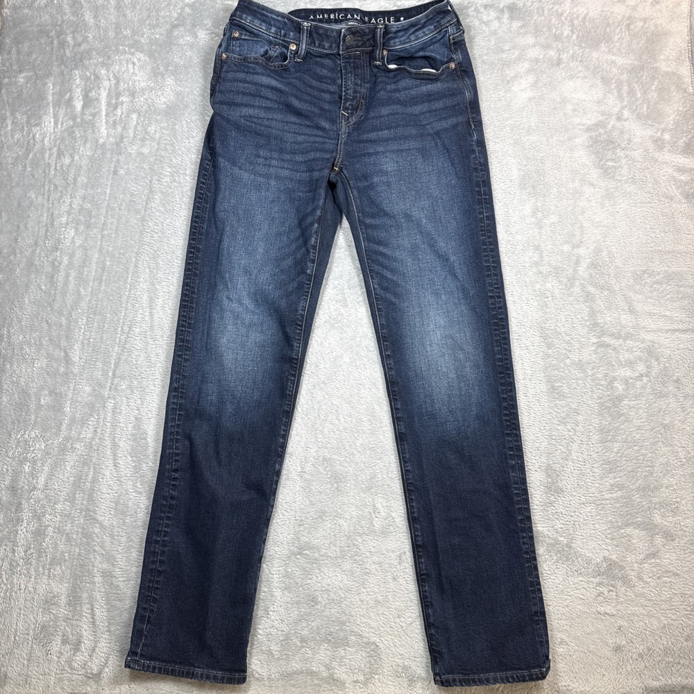 American Eagle AirFlex+ Original Straight Jean Men 31x34 (Fits 32X33) Dark Wash‎